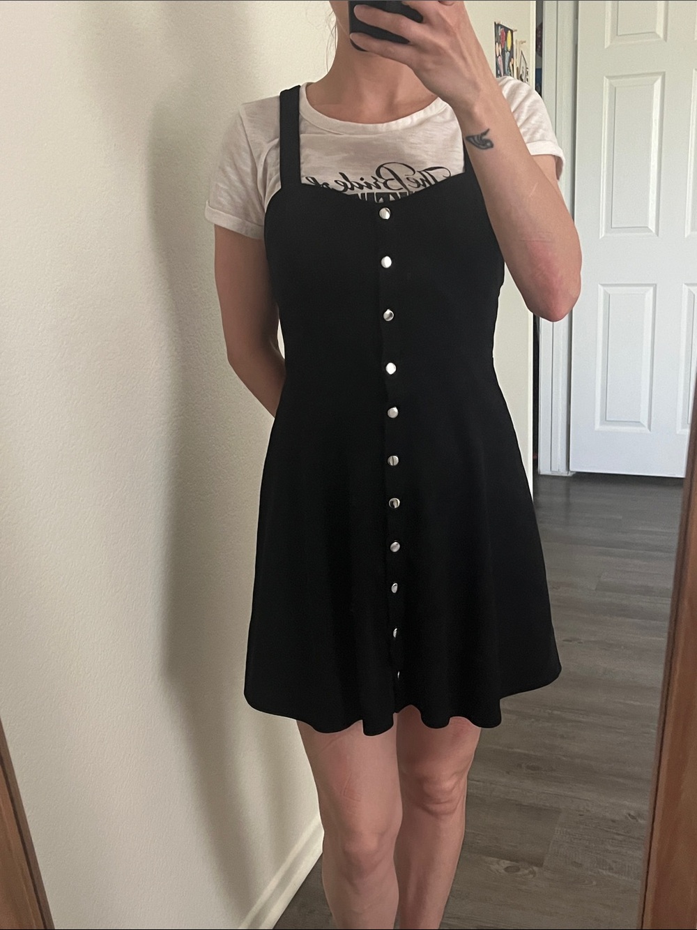 Forever 21 Black Button-Front Mini Dress